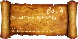 Csetényi Mihály névjegykártya