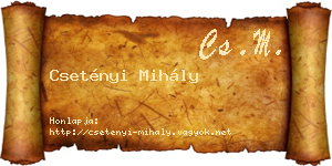 Csetényi Mihály névjegykártya