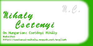 mihaly csetenyi business card